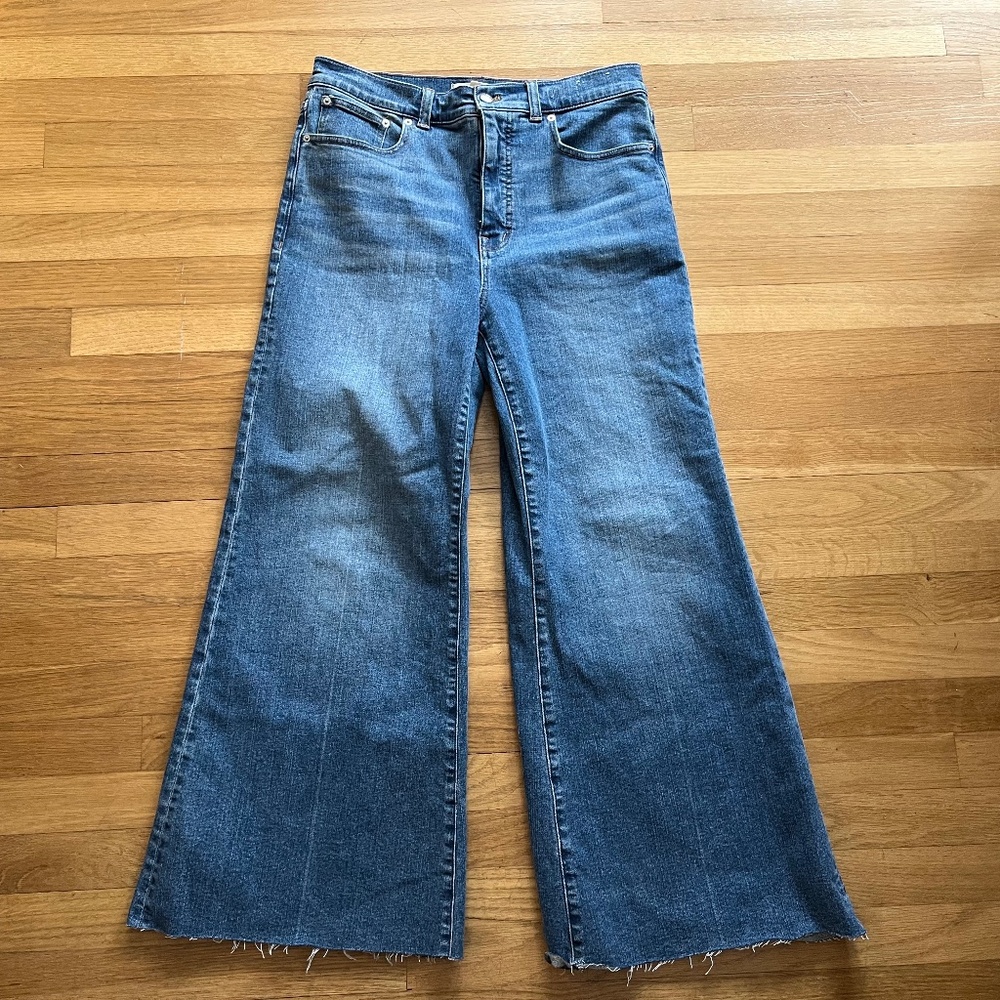 Madewell Flared Wide Leg Crop Jeans Oneida Wash Size 29